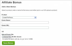 Easy bonus fulfillment for affiliates